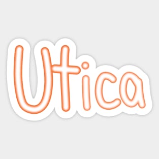 Utica Neon Sticker